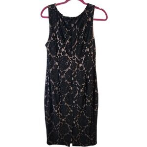 Ivanka Trump Black‎ Lace Sleeveless Party Cocktail Sheath Dress